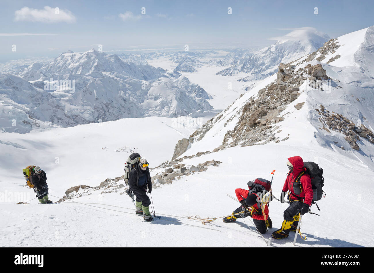 Alpinisme - expédition sur le mont McKinley, 6194m, le parc national Denali, Alaska, USA Banque D'Images