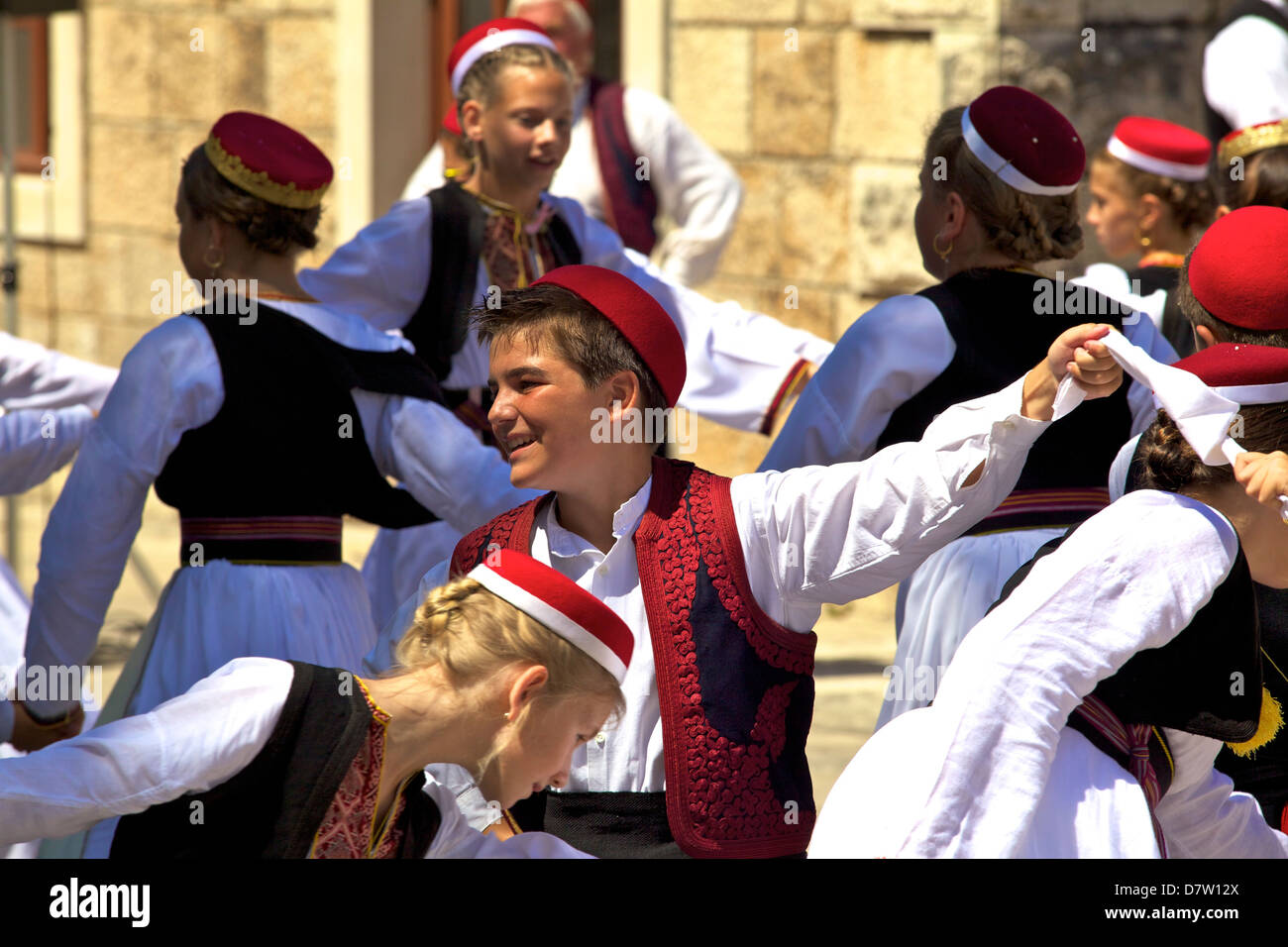 Danse folklorique de Konavle, Cilipi, Croatie Banque D'Images