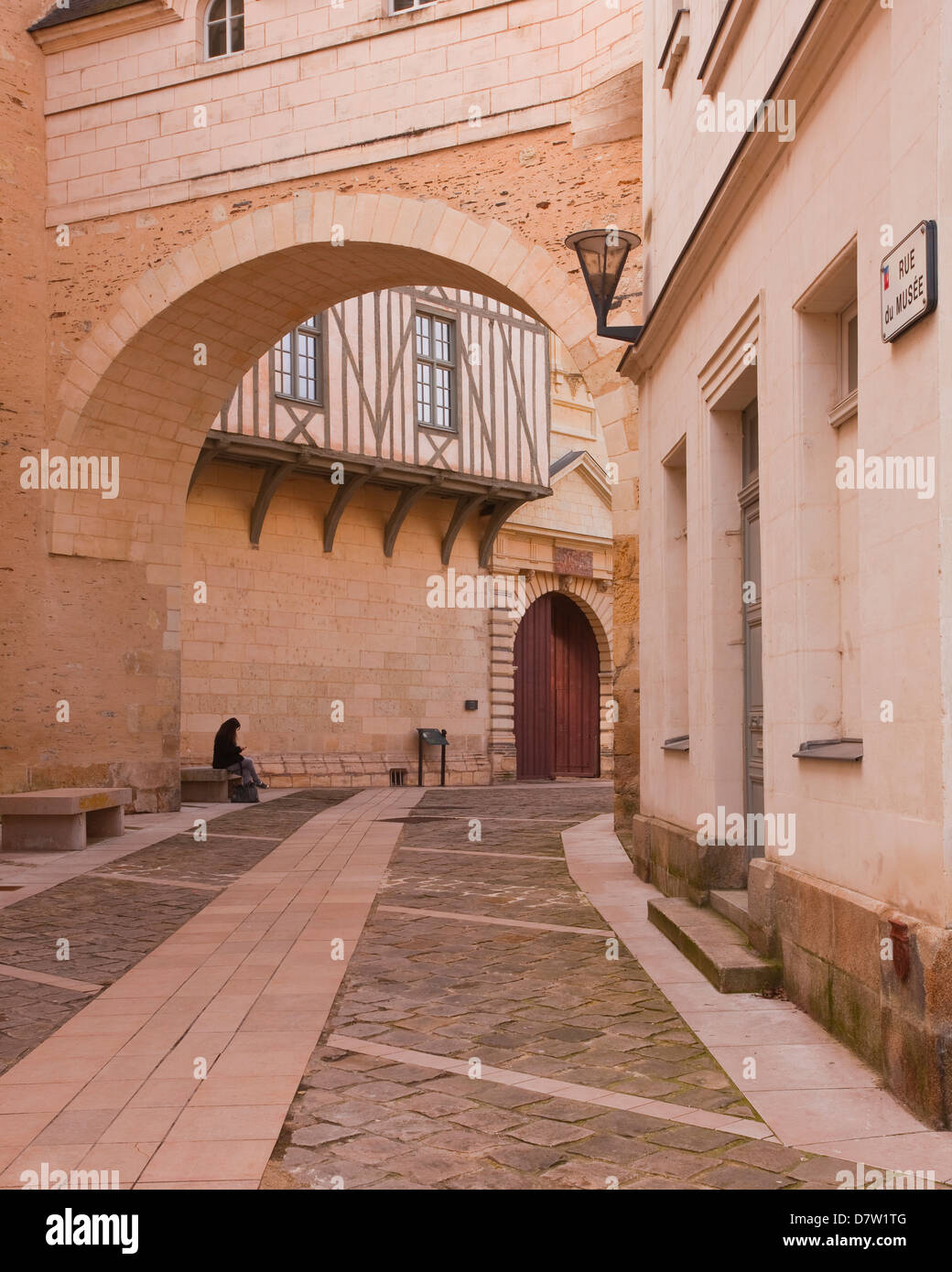 Rue du Musée à Angers, Maine-et-Loire, France Banque D'Images