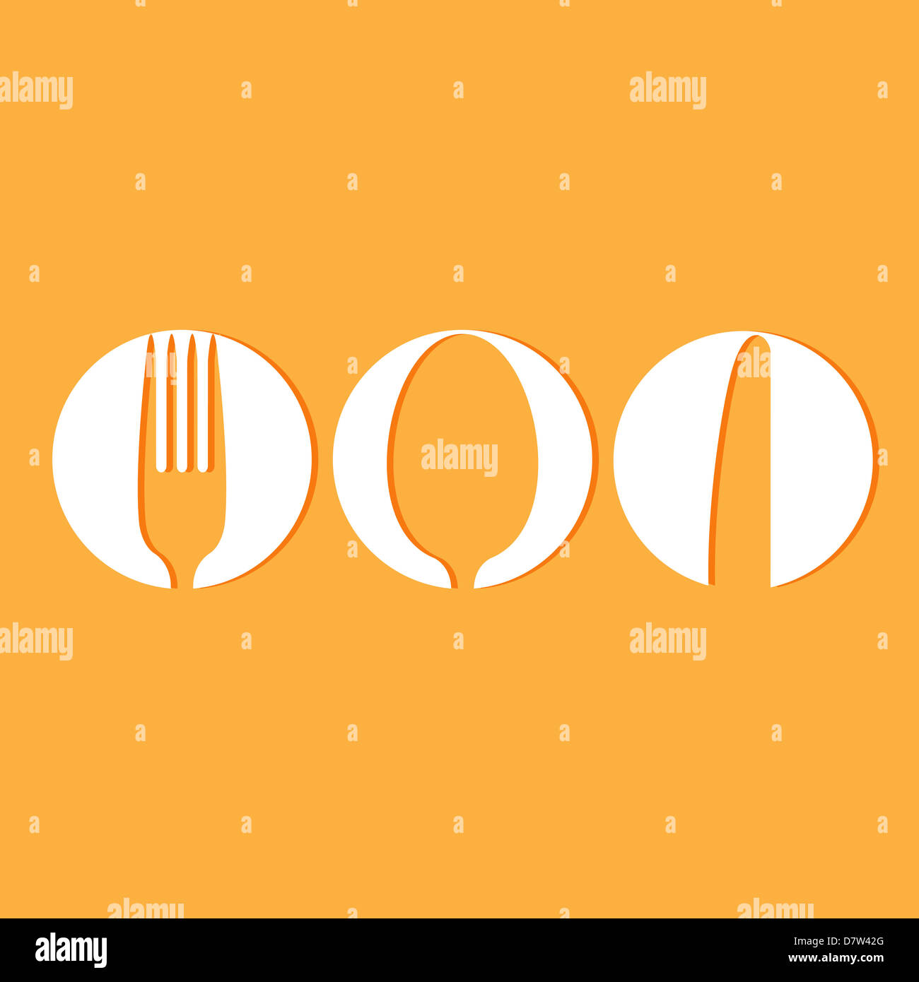 Restaurant menu design avec des symboles de coutellerie Banque D'Images