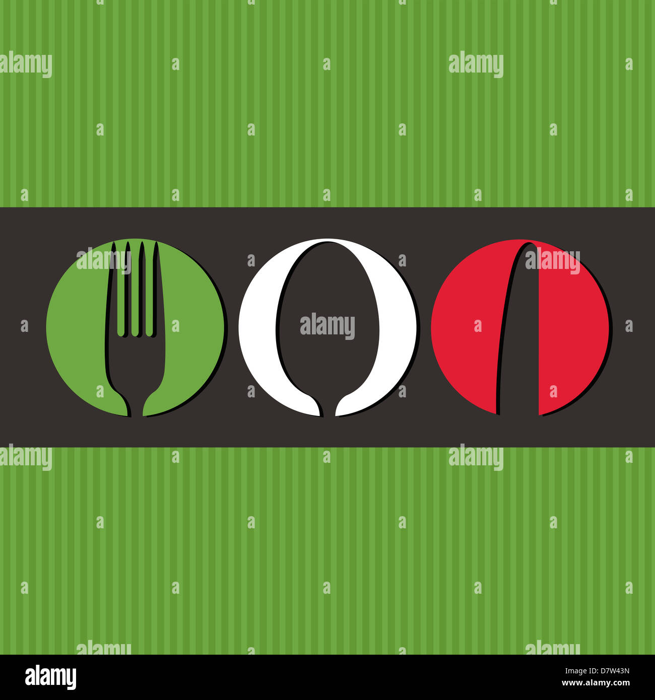 Menu design italien avec couverts de symboles Banque D'Images