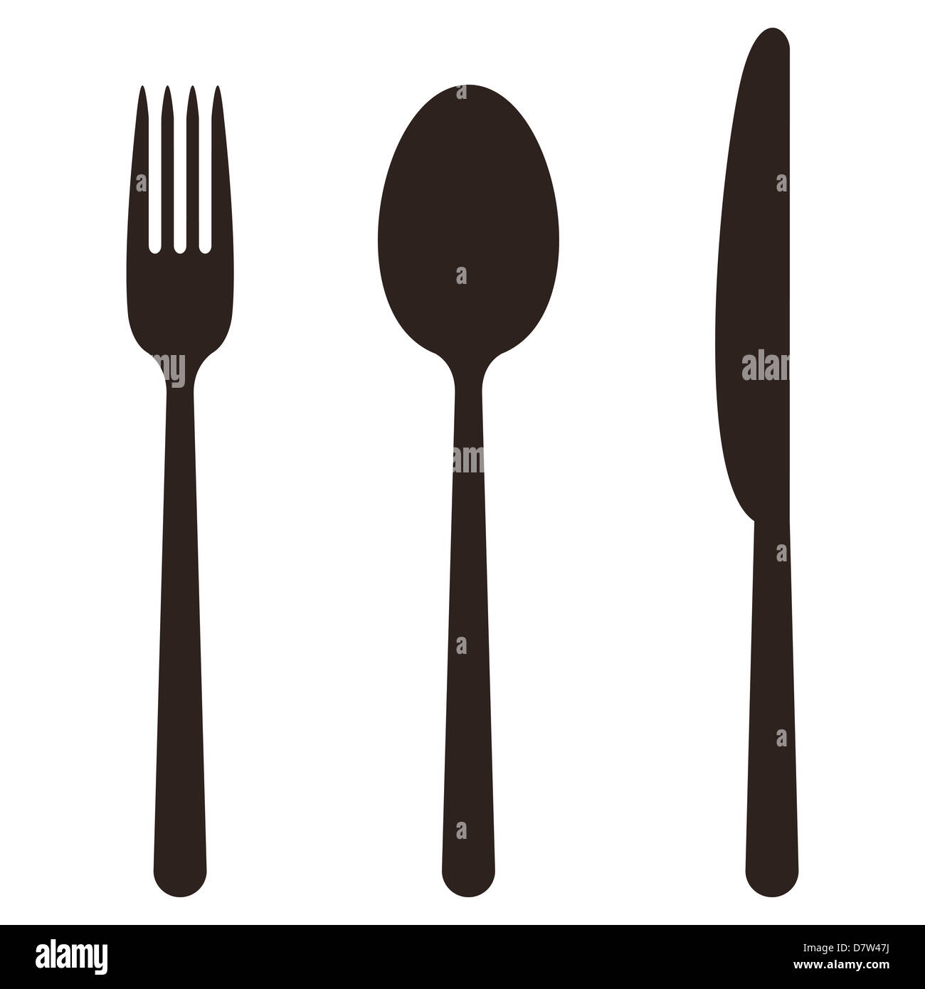 Couteau, fourchette et cuillère Banque D'Images