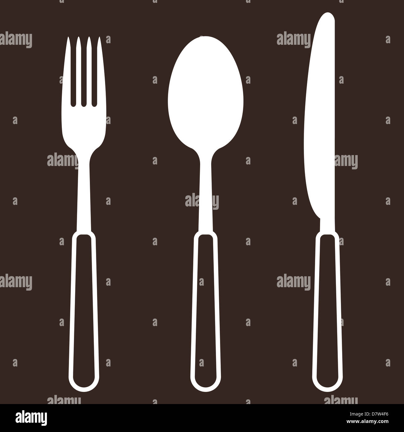 Couteau, fourchette et cuillère Banque D'Images