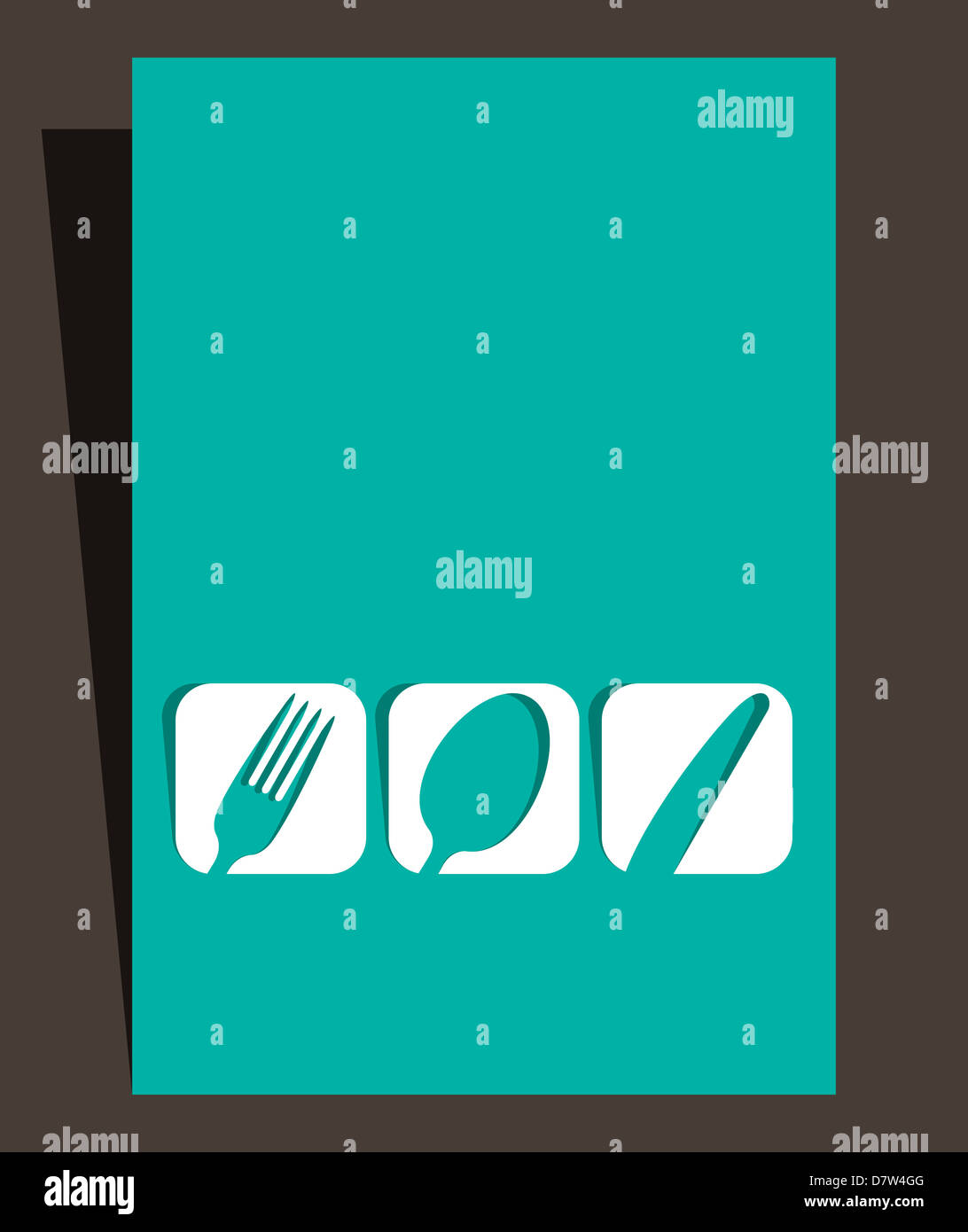 Restaurant menu design avec couverts de symboles Banque D'Images