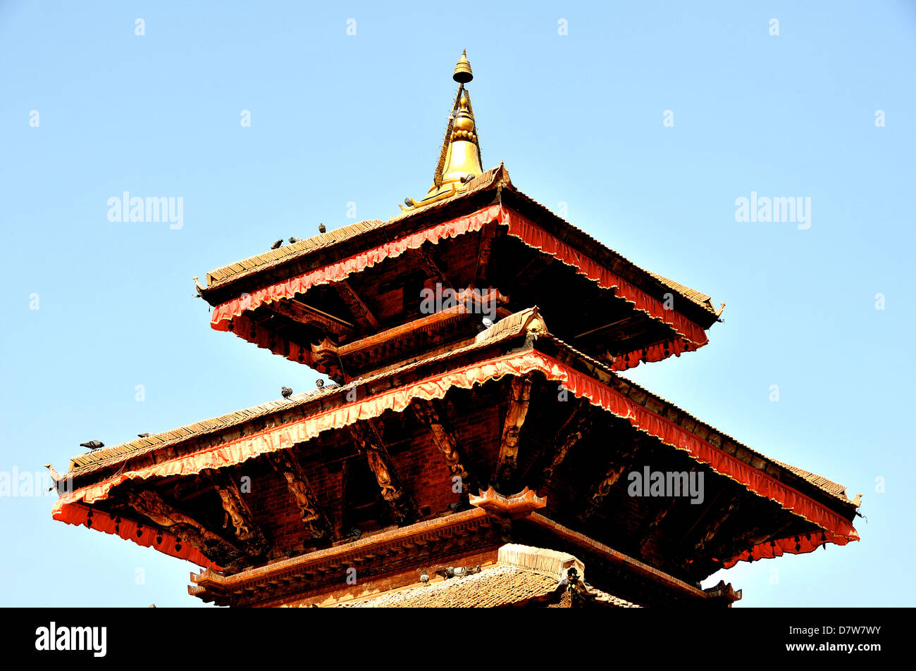 Détails temple Durbar Square Katmandou Népal Banque D'Images