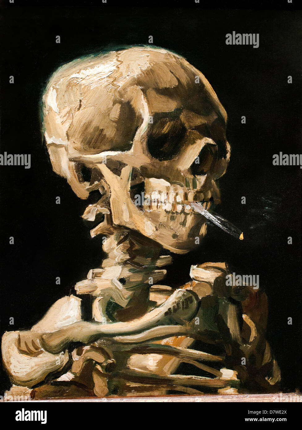 Crâne avec Cigarette 1885 Vincent van Gogh 1853 - 1890 Pays-Bas néerlandais post impressionnisme Banque D'Images