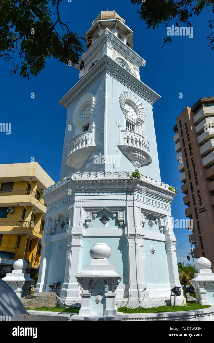 Asie Malaisie Penang Georgetown Le Victoria Clocktower Banque D'Images