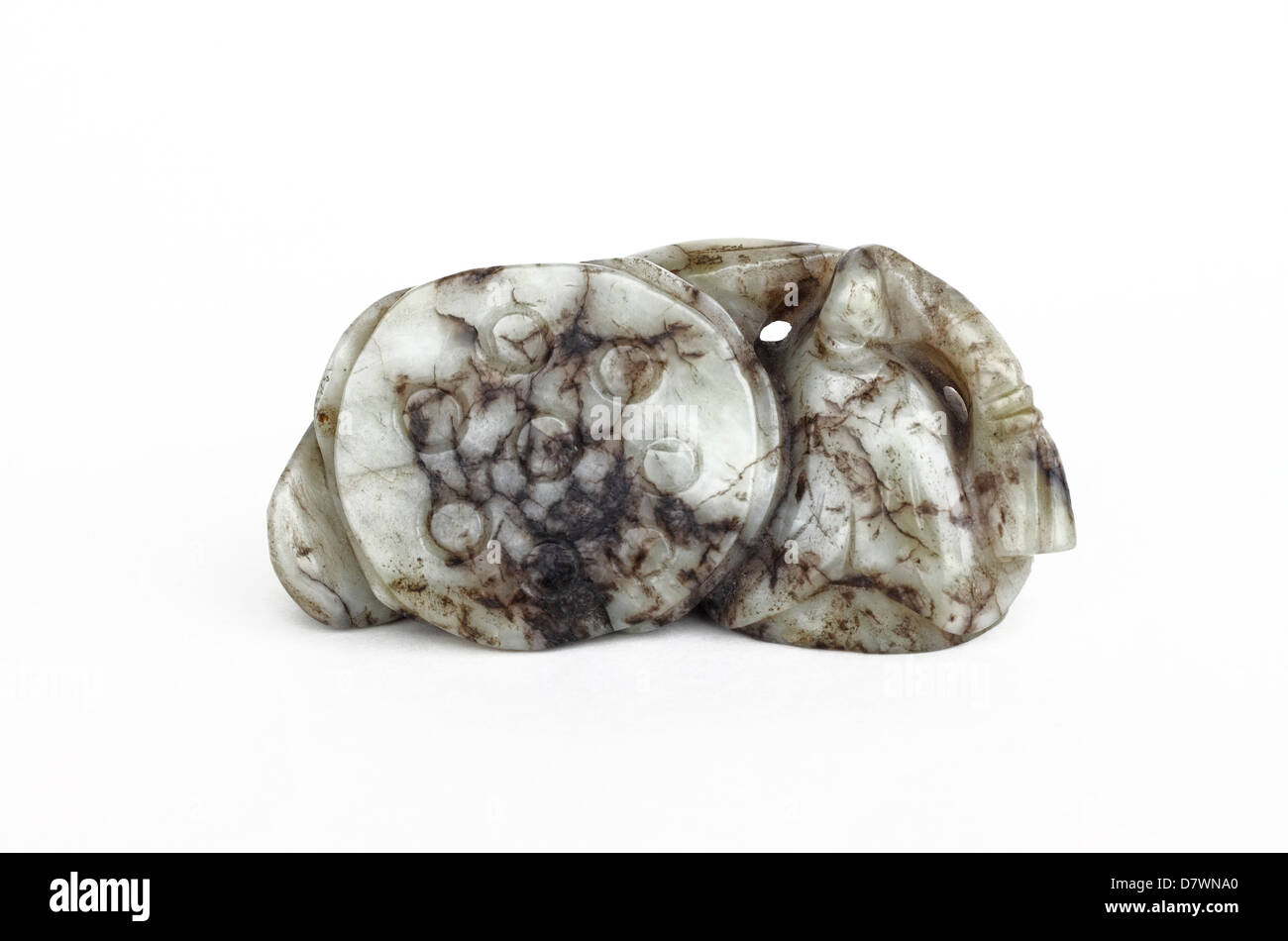 Jade Antique Sculpture, pourrait être un poids de papier ou d'encre reste pinceau Banque D'Images