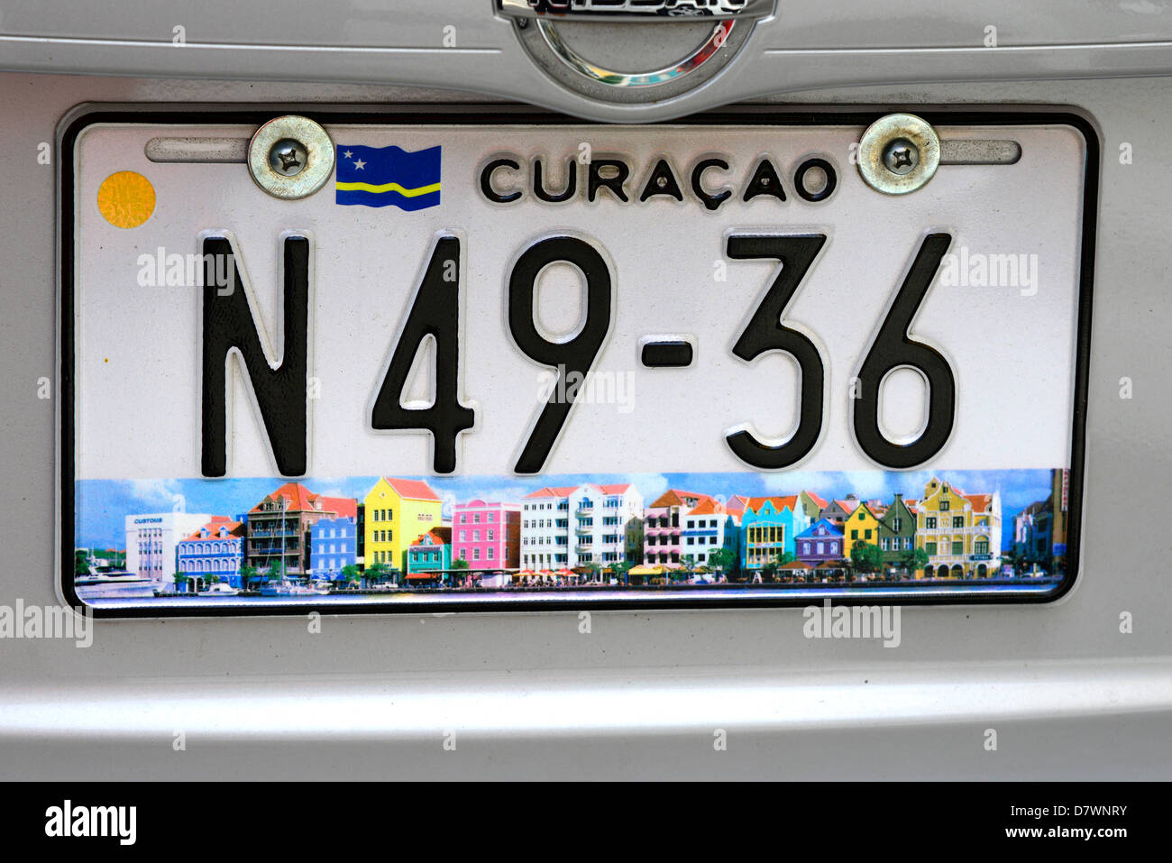 La plaque d'immatriculation automobile Willemstad Curacao Curaҫao Antilles  Néerlandaises Pays-bas Île Photo Stock - Alamy