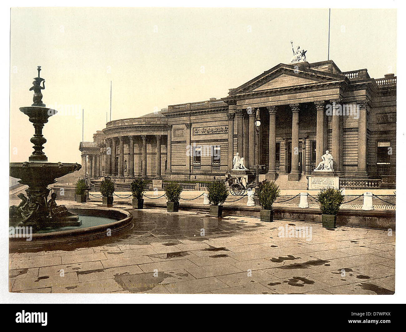 Cette image de la Bibliothèque du Congrès présente la galerie d'art et le musée de Liverpool, en Angleterre, soulignant son rôle en tant qu'institution culturelle. Le musée est connu pour sa collection d'objets d'art et historiques, reflétant le patrimoine culturel et l'histoire artistique de Liverpool. Banque D'Images