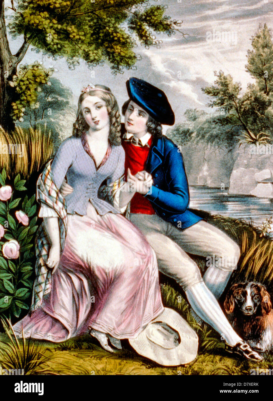 Robert Burns et son highland Mary, vers 1846 Banque D'Images