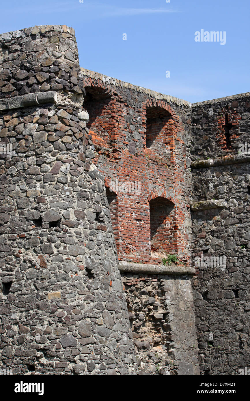 Détail de mur de château Uzhhorod, Ukraine Banque D'Images