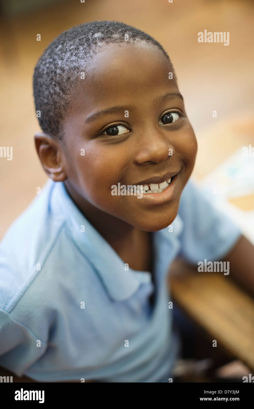Student smiling in class Banque D'Images