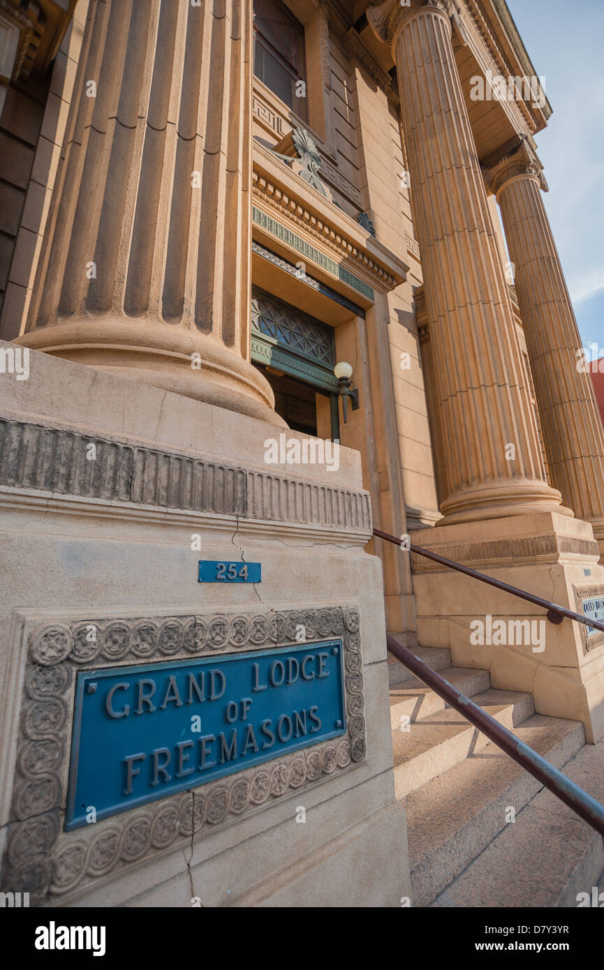 Historique de la grande loge de francs-maçons à Adélaïde en Australie du Sud. Banque D'Images