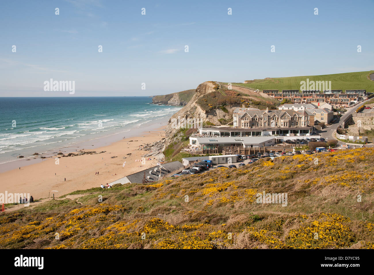 Watergate Bay surf populaire plage de Newquay Cornwall UK Banque D'Images