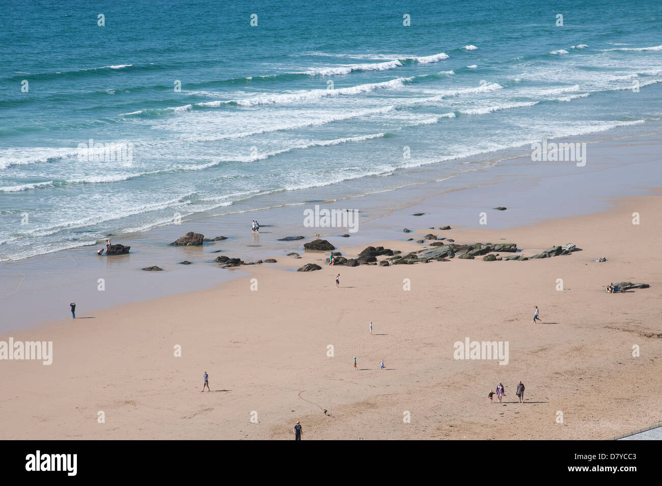 Watergate Bay surf populaire plage de Newquay Cornwall UK Banque D'Images