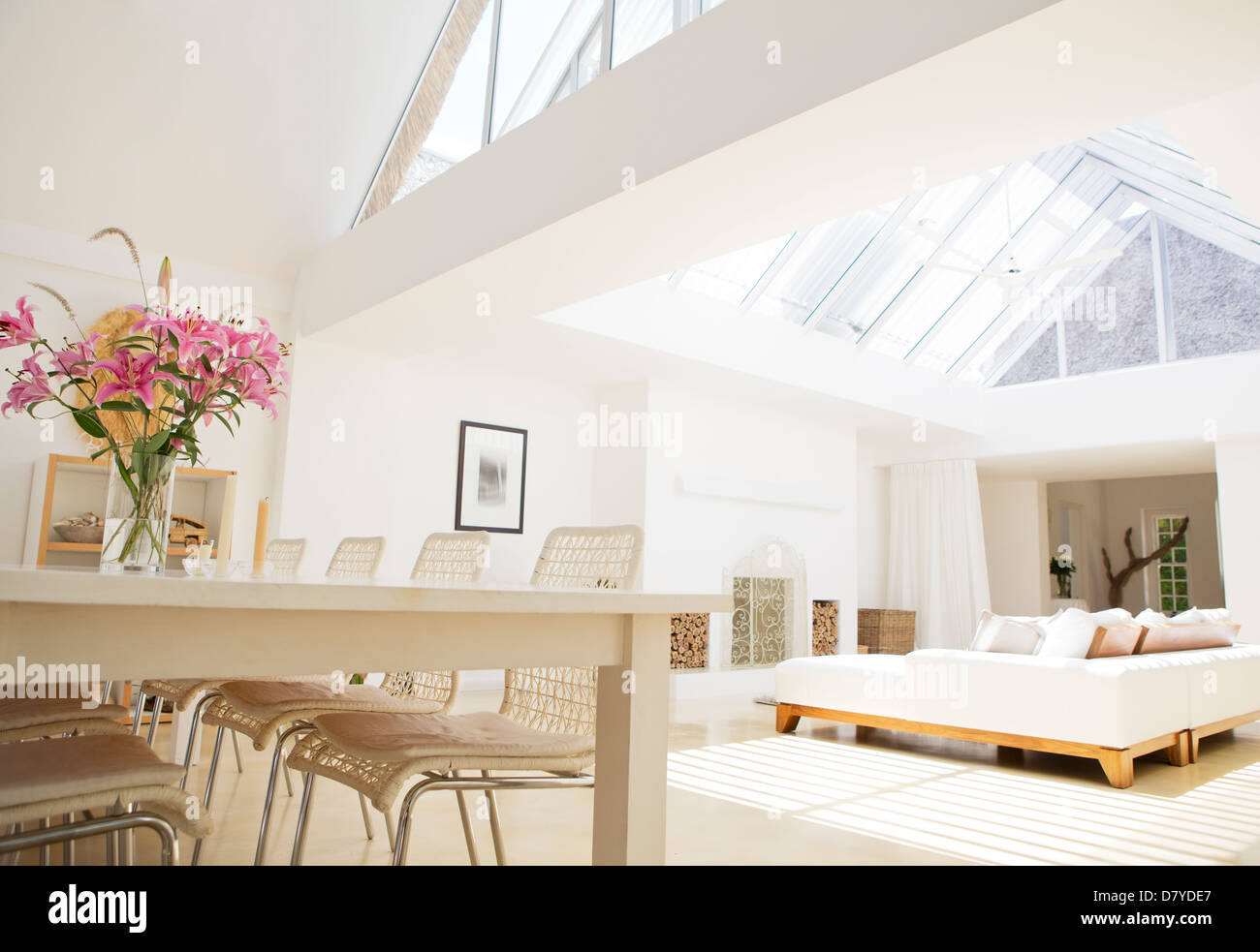 Salle à manger moderne et salon Banque D'Images