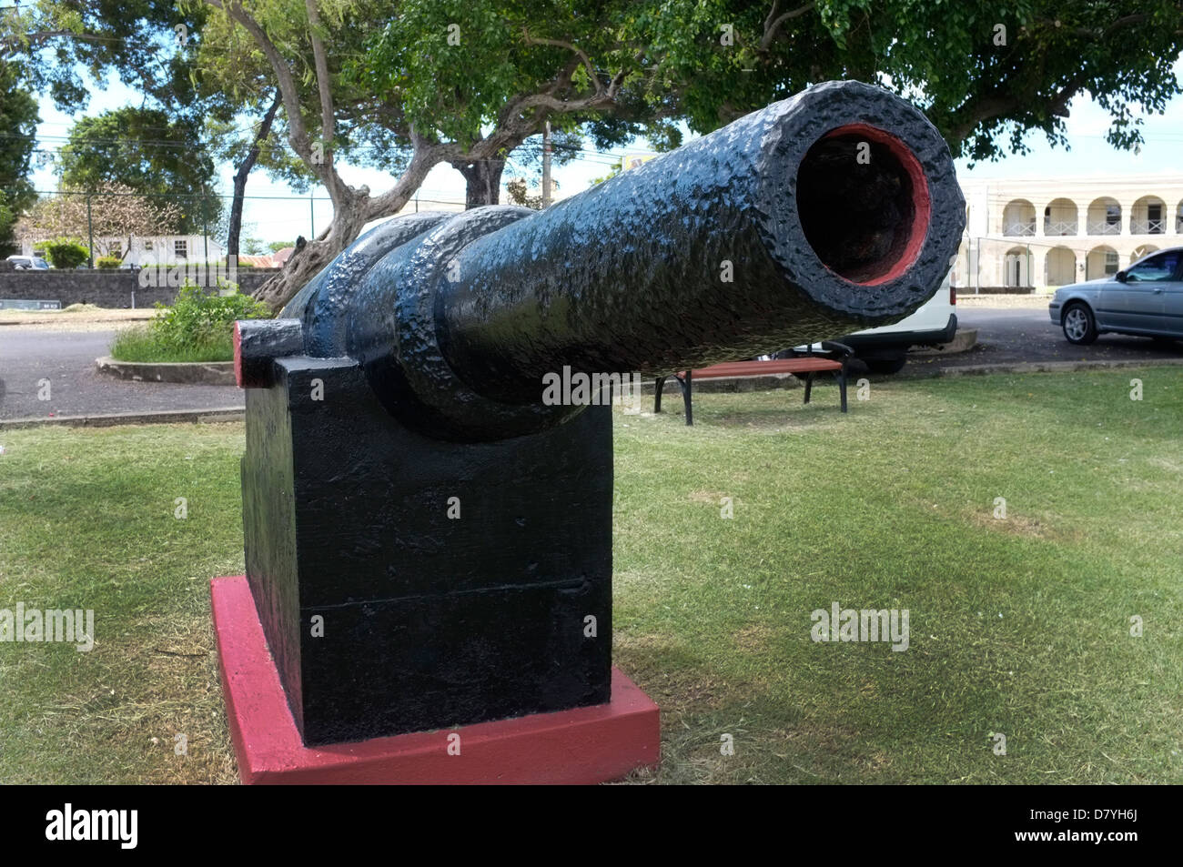 Soldats à la Garrison Savannah, Bridgetown, Barbade, Antilles. Banque D'Images