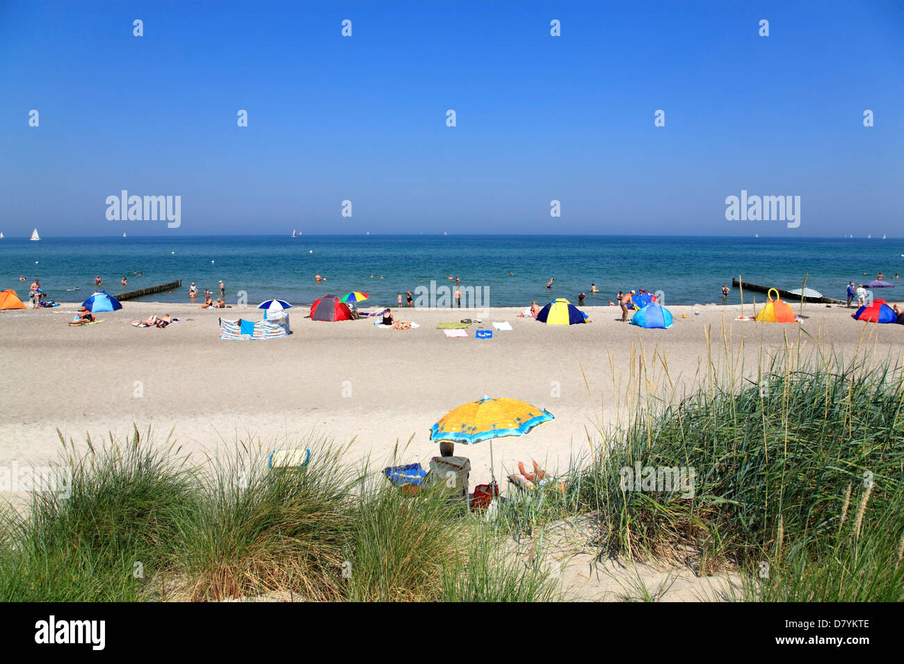Plage de Heiligendamm, côte de la mer baltique, Berlin, Germany Banque D'Images