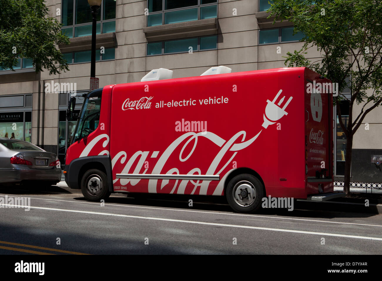 Camion de livraison électrique Coca Cola - USA Banque D'Images
