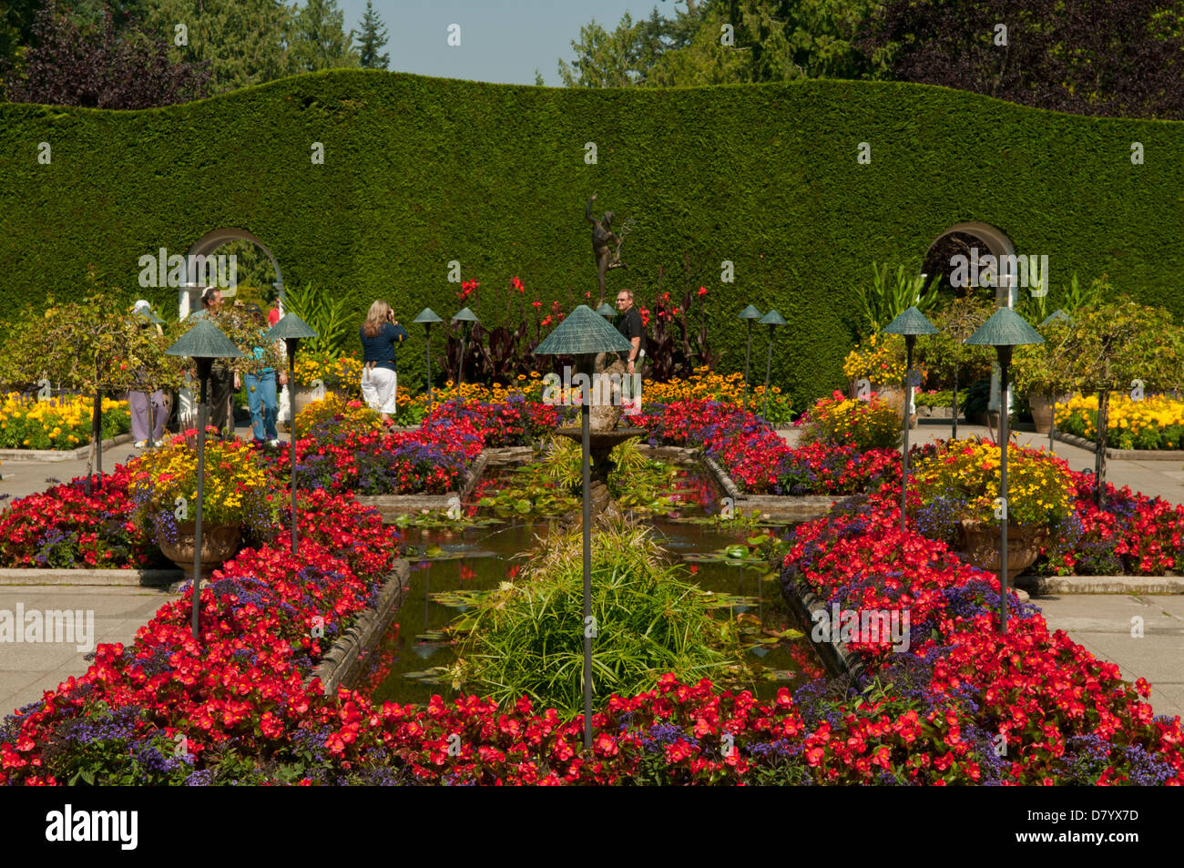 Jardin italien, Butchart Gardens, Victoria, Colombie-Britannique, Canada Banque D'Images