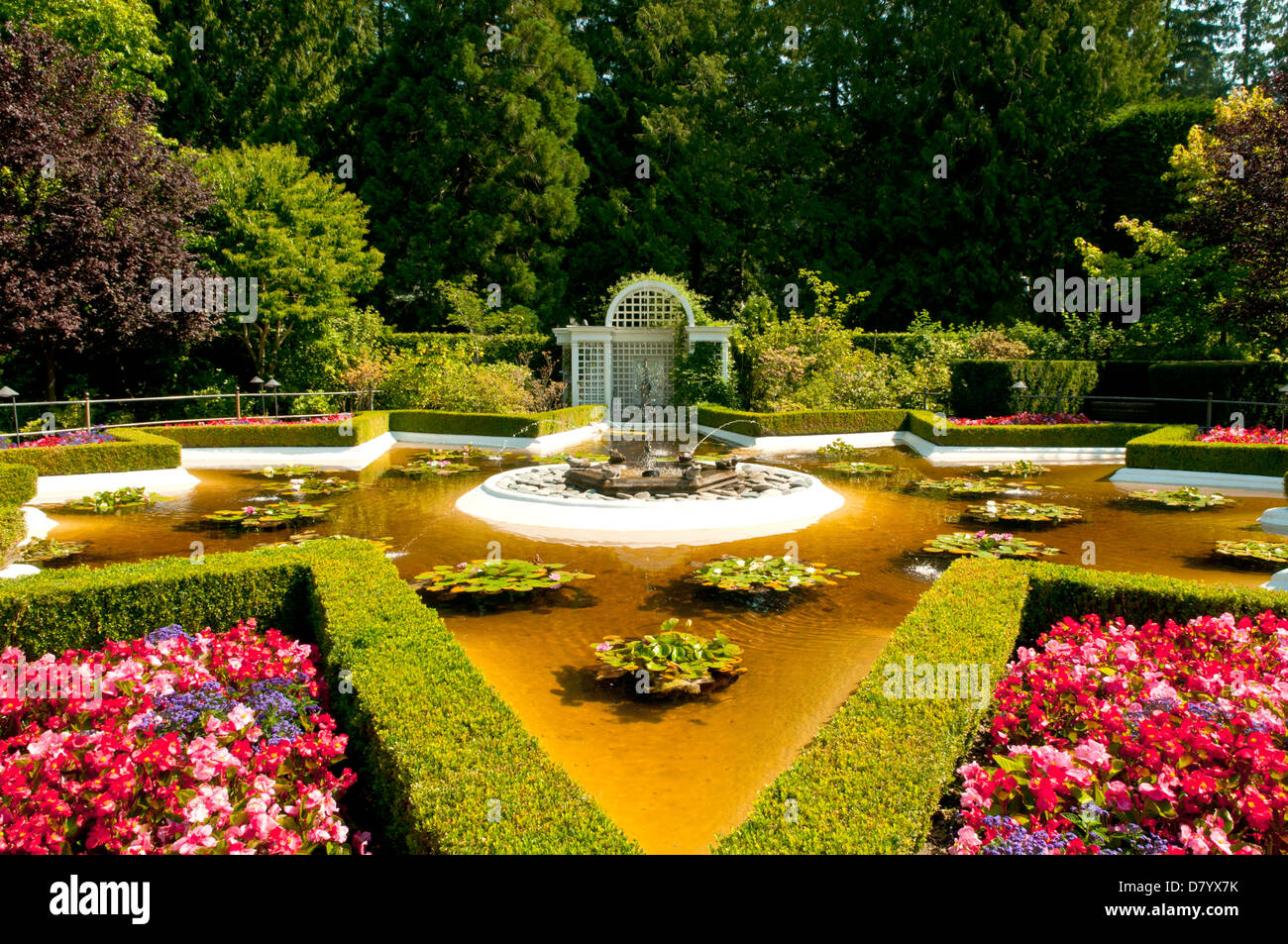 Fontaine Star, Butchart Gardens, Victoria, Colombie-Britannique, Canada Banque D'Images
