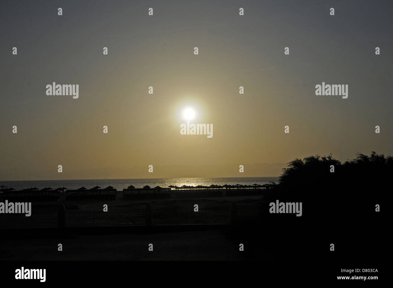 Coucher de Ponta Preta Beach Santa Maria Sal au Cap Vert Banque D'Images