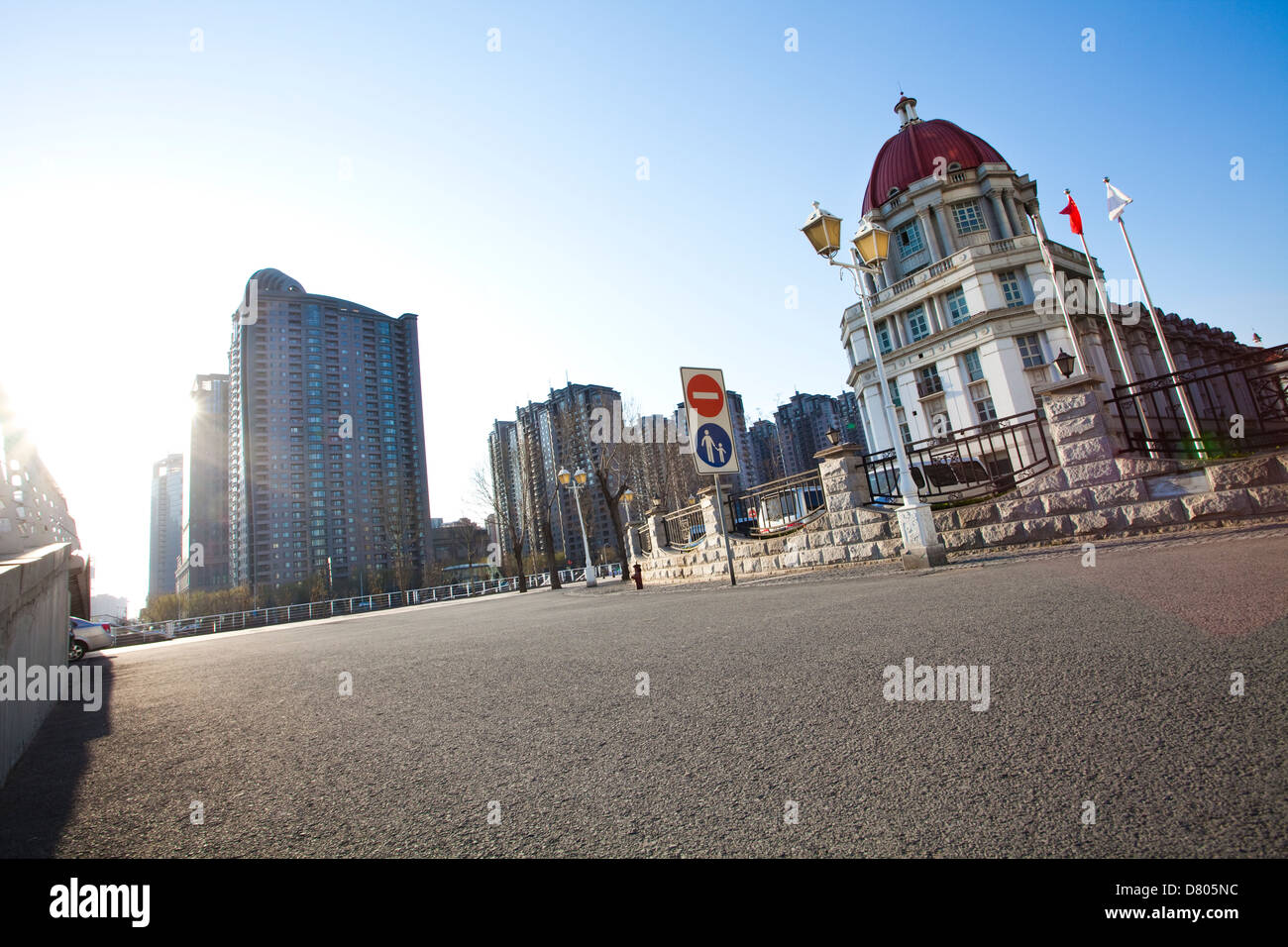 Cityscape à Tianjin, Chine Banque D'Images