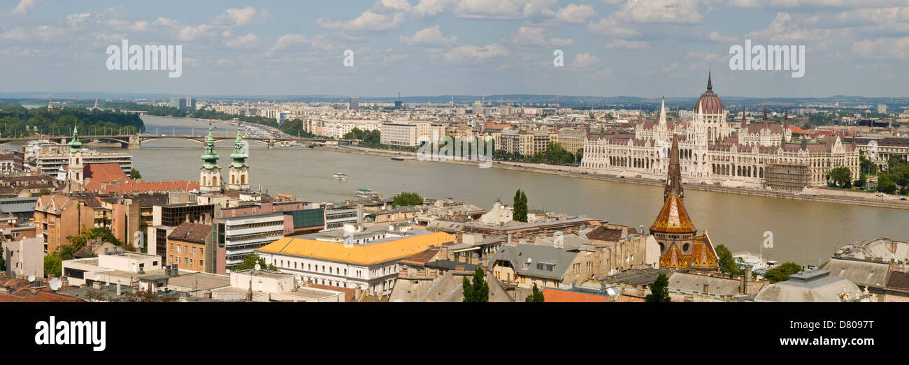 Panorama sur le Danube, Budapest, Hongrie Banque D'Images