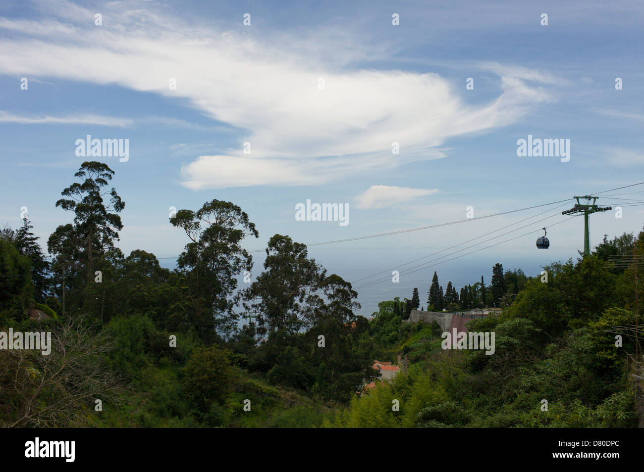 Le téléphérique de Funchal au village de Monte de Madère. Banque D'Images