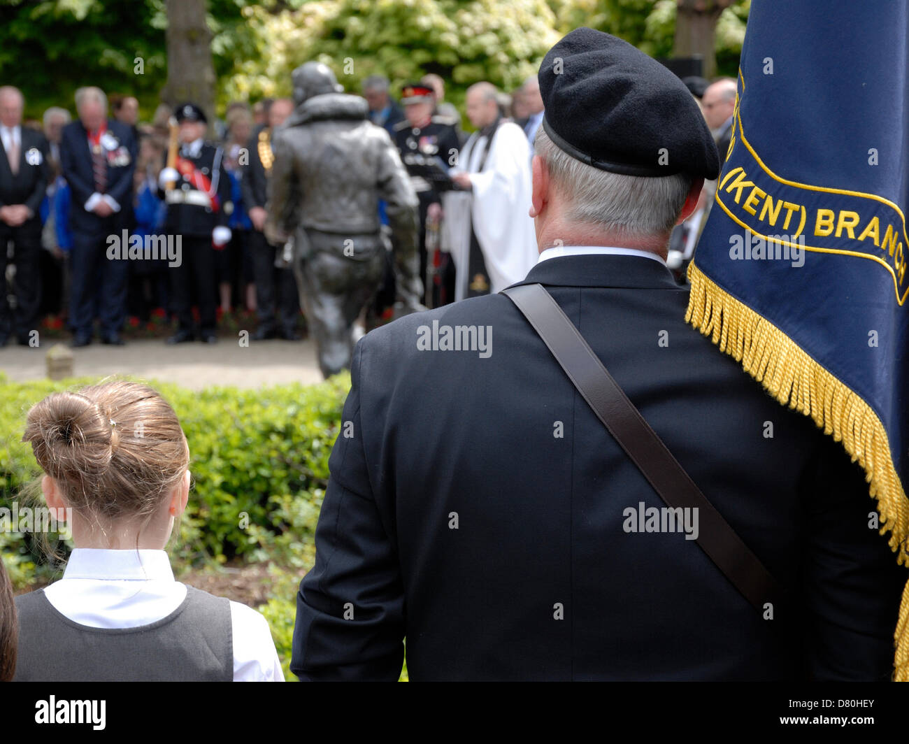 16 mai, 2013. 70e anniversaire Raid Dambusters Commémoration à Kings Hill, Kent, l'ancien site de l'Aérodrome de West Malling. Banque D'Images