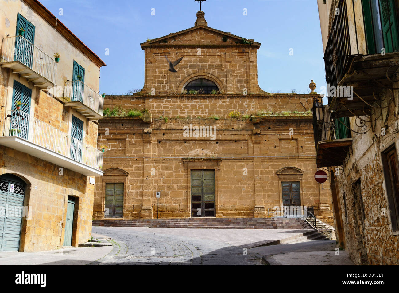 Mère-église Santa Maria Maggiore, Pietraperzia, Enna, Sicile, Italie Banque D'Images