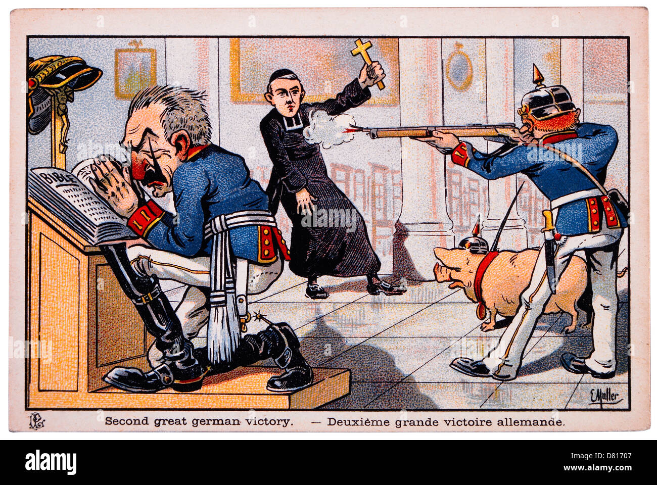 La Première Guerre mondiale Carte satirique français, deuxième grande victoire allemande, vers 1918 Banque D'Images
