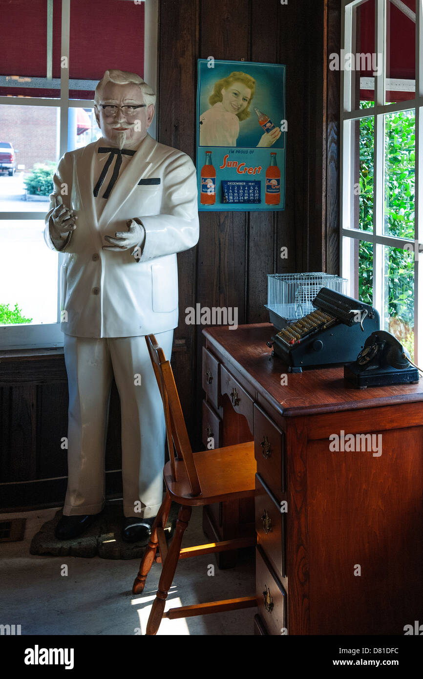 Le Colonel dans son bureau, les loisirs à la Harland Sanders Cafe and Museum de Corbin Kentucky Banque D'Images