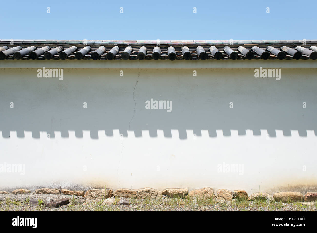 Mur Blanc de japonais, le château ou le mur du temple Banque D'Images