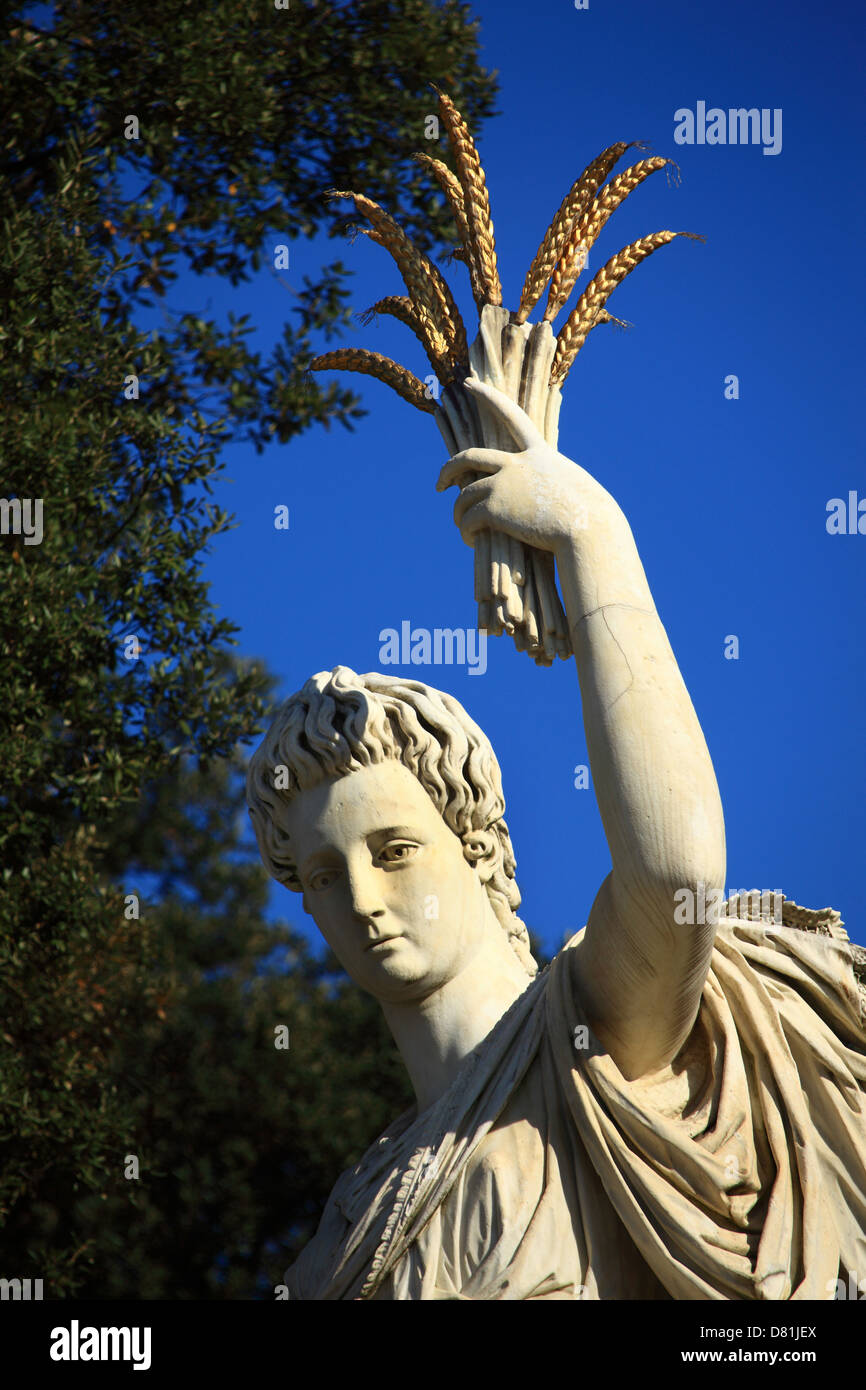 Italie,Toscane,Florence,jardin de Boboli, Abbondanza statue. Banque D'Images