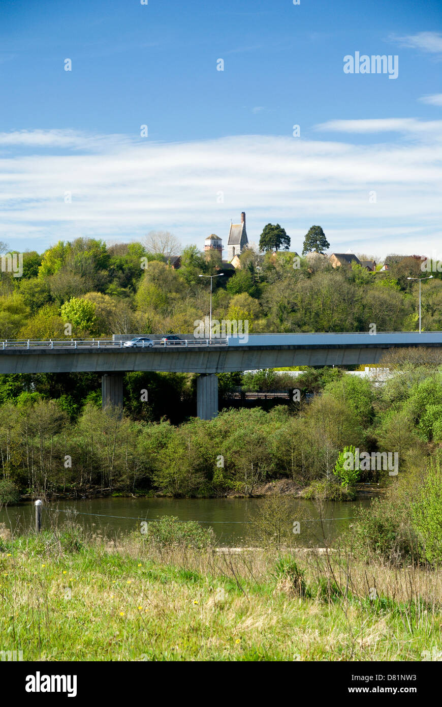 Lien grangetown et river, Ely, grangetown Cardiff, Pays de Galles, Royaume-Uni. Banque D'Images