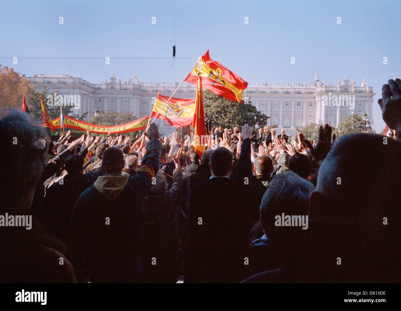 Phalange espagnole Rally, Madrid Banque D'Images