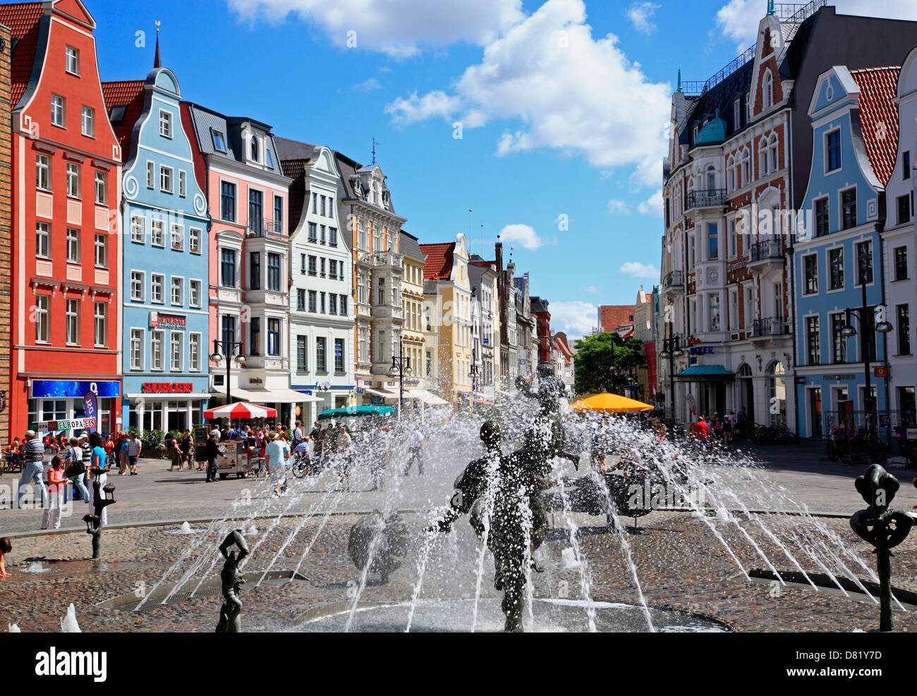 Fontaine à Rostock Kroepeliner Street, city, côte de la mer Baltique, Mecklembourg- Poméranie occidentale, l'Allemagne. Banque D'Images