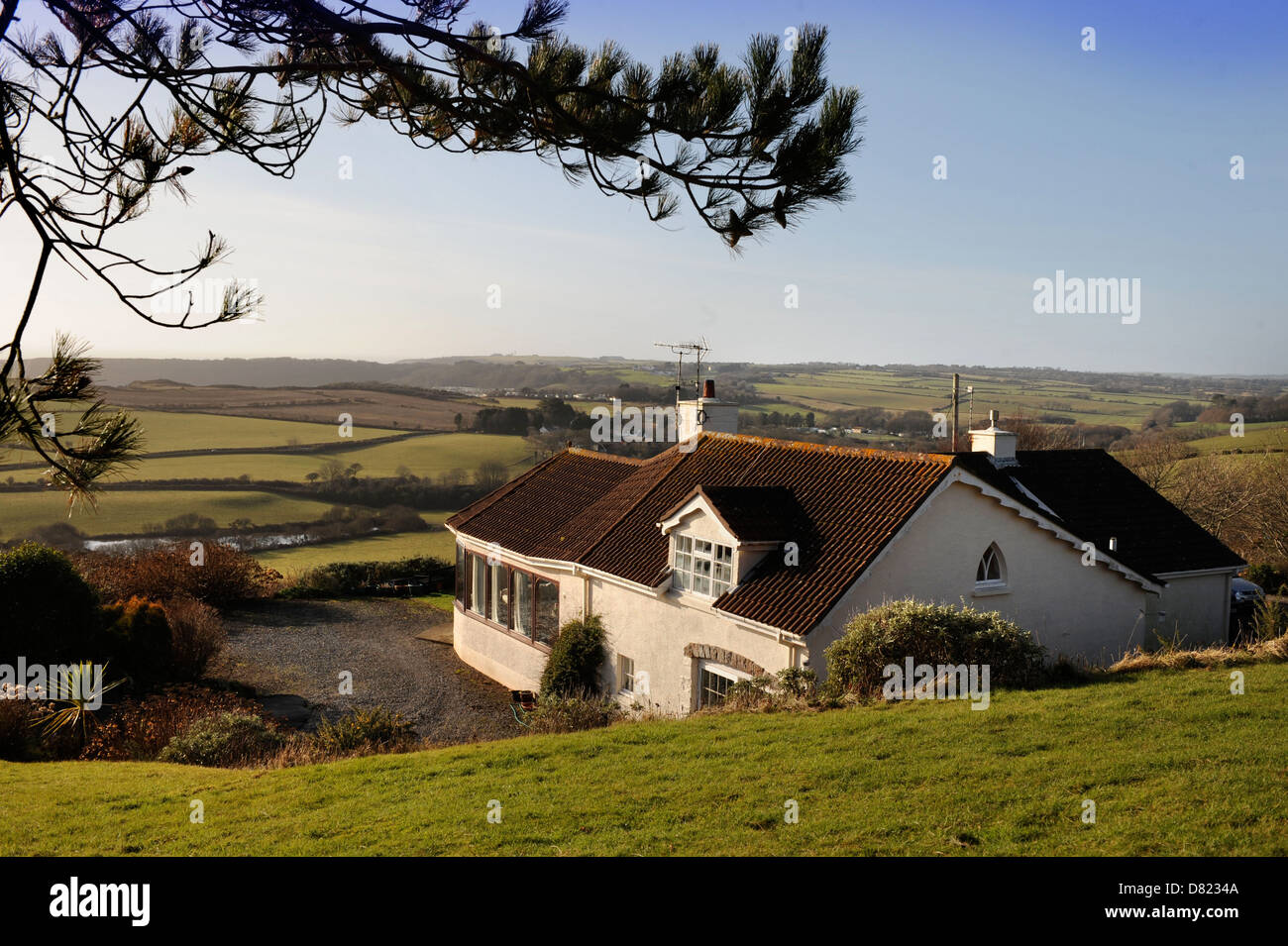 Un bungalow près de dans la campagne galloise près de Tenby, Pays de Galles, Royaume-Uni Banque D'Images