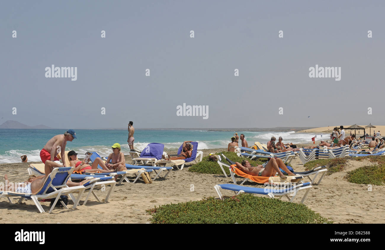 Ponta Preta beach Santa Maria Sal au Cap Vert Banque D'Images