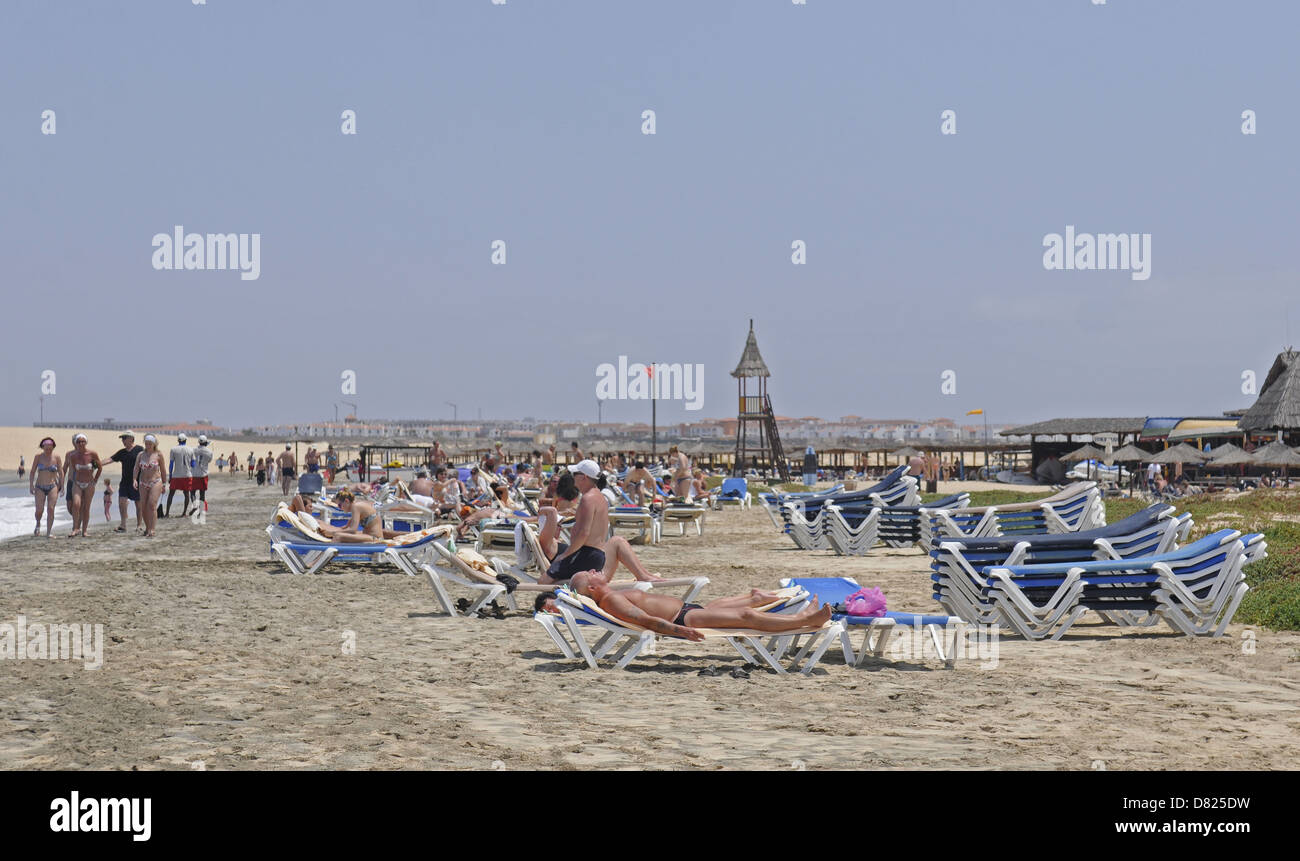 Ponta Preta beach Santa Maria Sal au Cap Vert Banque D'Images