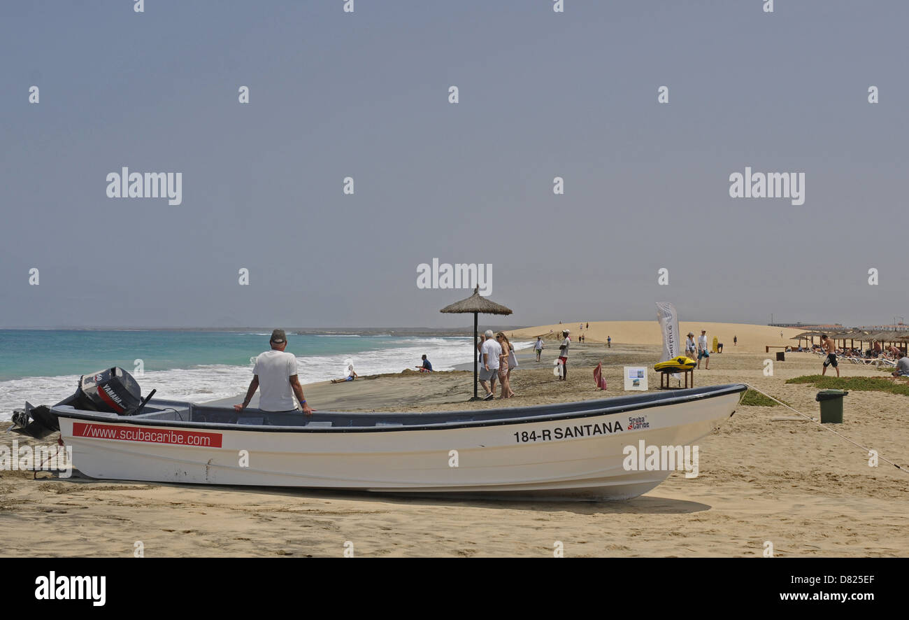 Ponta Preta beach Santa Maria Sal au Cap Vert Banque D'Images