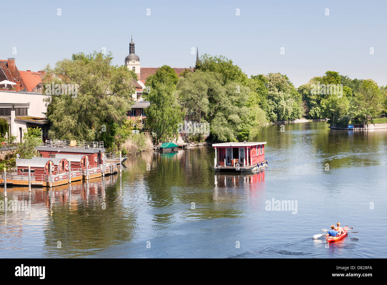 Havel de Jahrtausendbruecke, Brandenburg an der Havel, Allemagne Banque D'Images