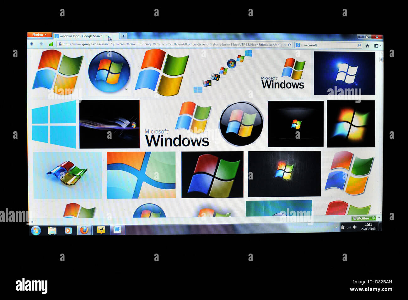 Image d'un écran d'ordinateur portable montrant Banque D'Images