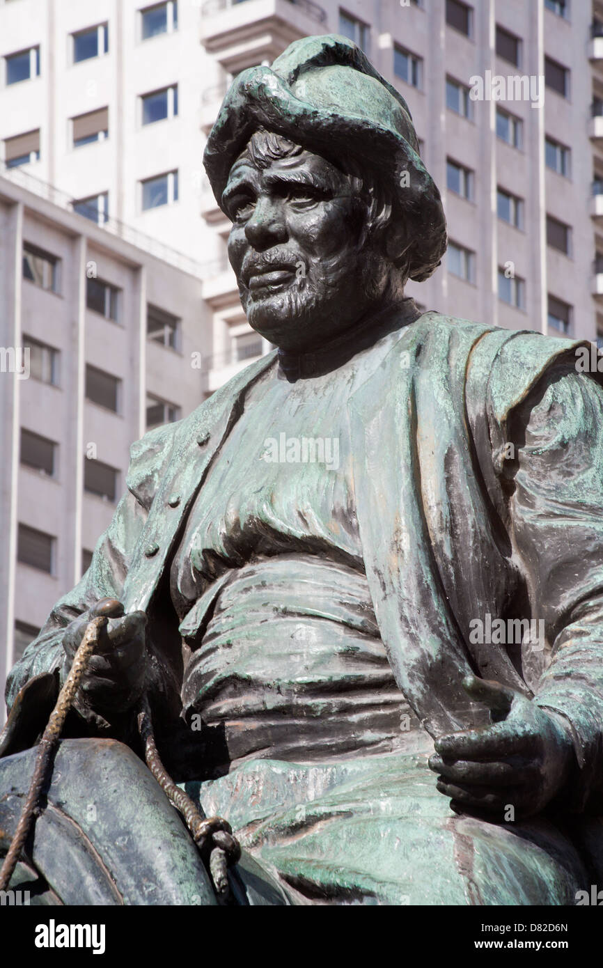 MADRID - 10 mars : Sancho Panza Statue du mémorial Cervantes Banque D'Images