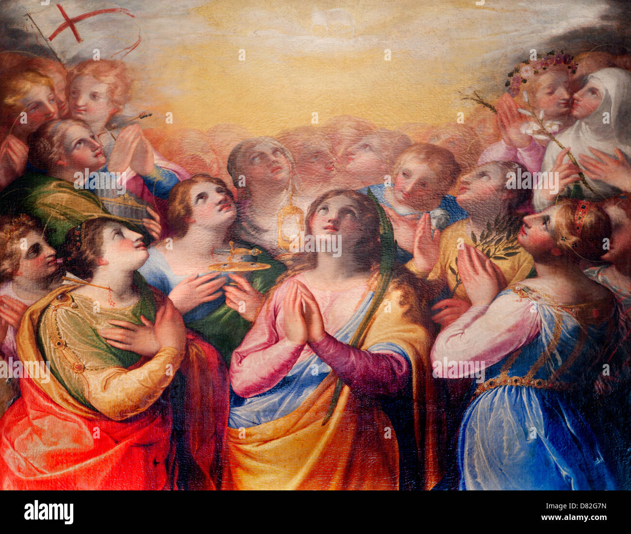 PALERMO - 8 avril : début de la peinture de martyrish chrétienne dans la chapelle latérale de l'église Chiesa del Gesù Banque D'Images