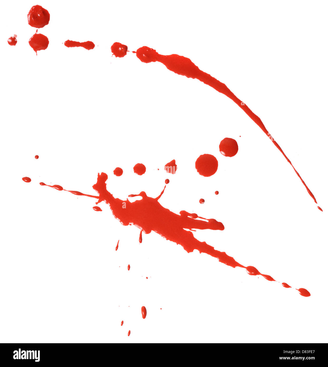Abstract stock photo de coulures de peinture rouge sur fond blanc de toile texture Banque D'Images