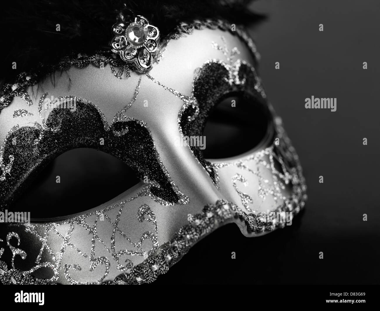 Masques de carnaval vénitien Banque d'images noir et blanc - Alamy