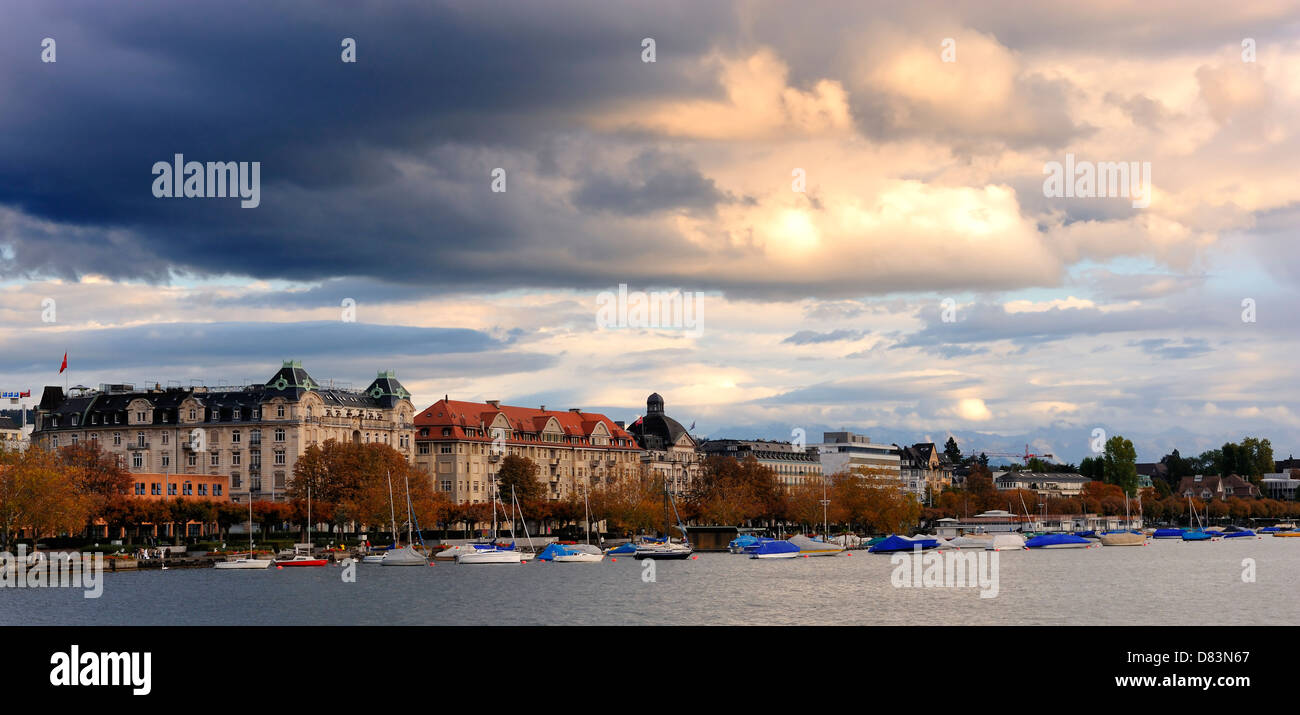 Le petit port de du lac de Zurich, Suisse Banque D'Images